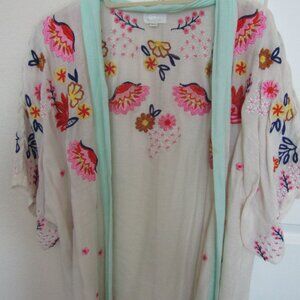 Elizabeth Gillett / Anthropology Kimono, embroidered size S/M